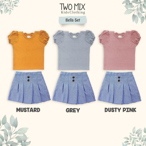 Two Mix - Baju Setelan Anak Perempuan Lucu - Bella One Set Anak Cewek 1-6 Tahun 4380